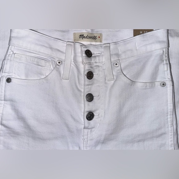 Madewell 10" High-Rise Skinny Crop Jeans in Pure White NWT Size 24 - Picture 9 of 9